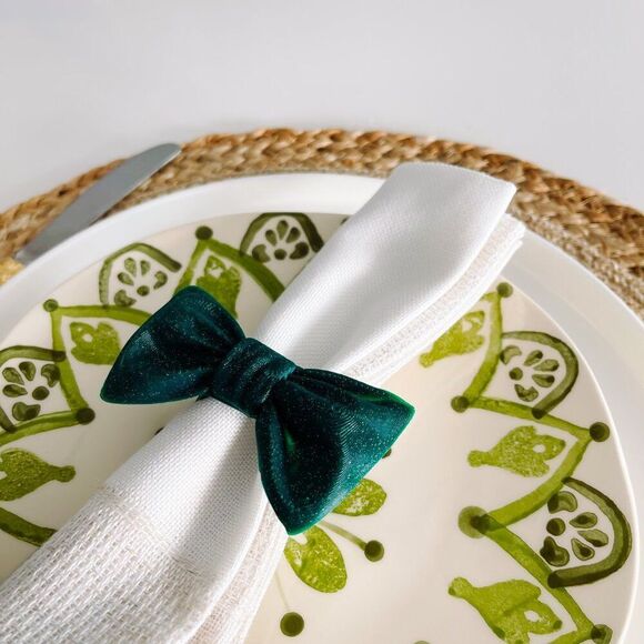Stylish Bow Napkin Rings – Pine Green Handmade - Wedding Party Event Planner - Picture 6 of 14